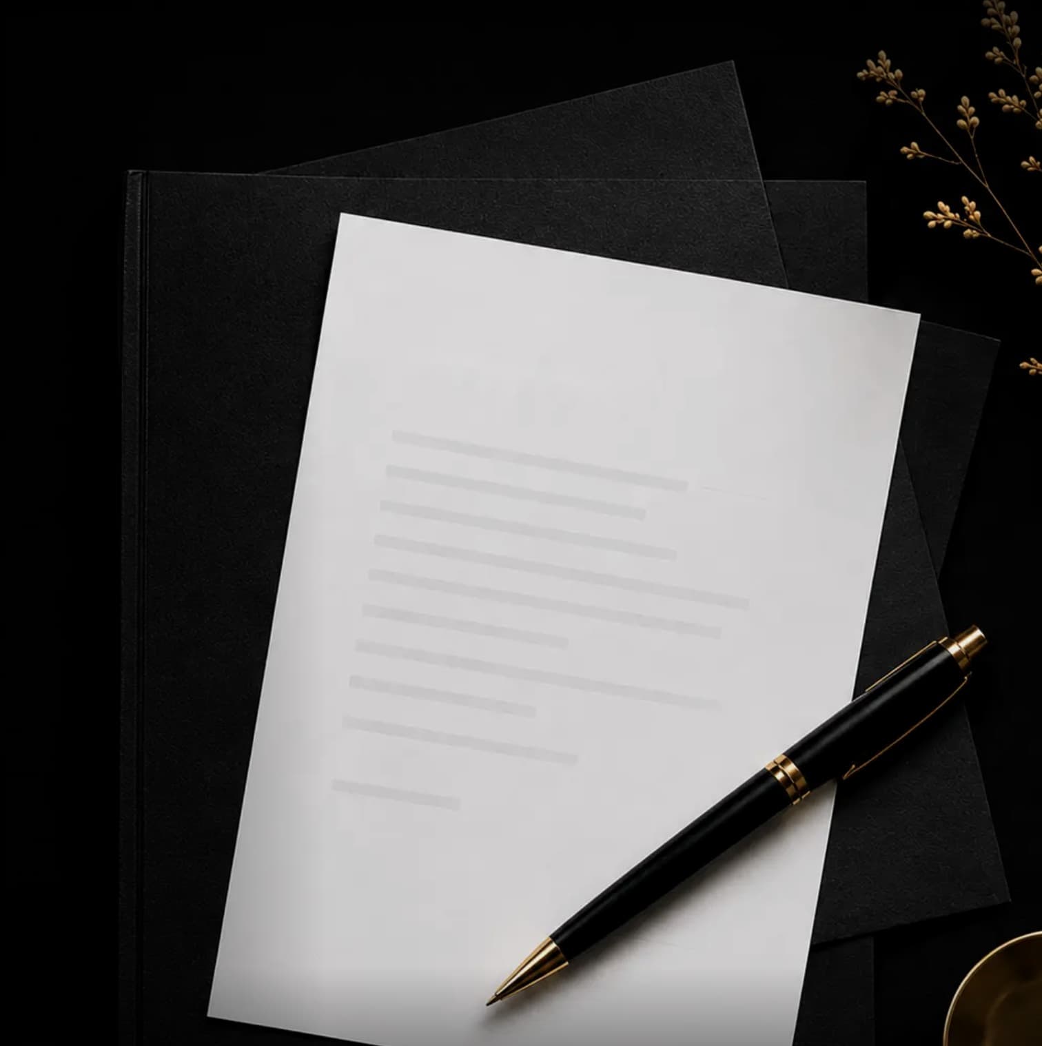 Professionelles Dokument mit Stift